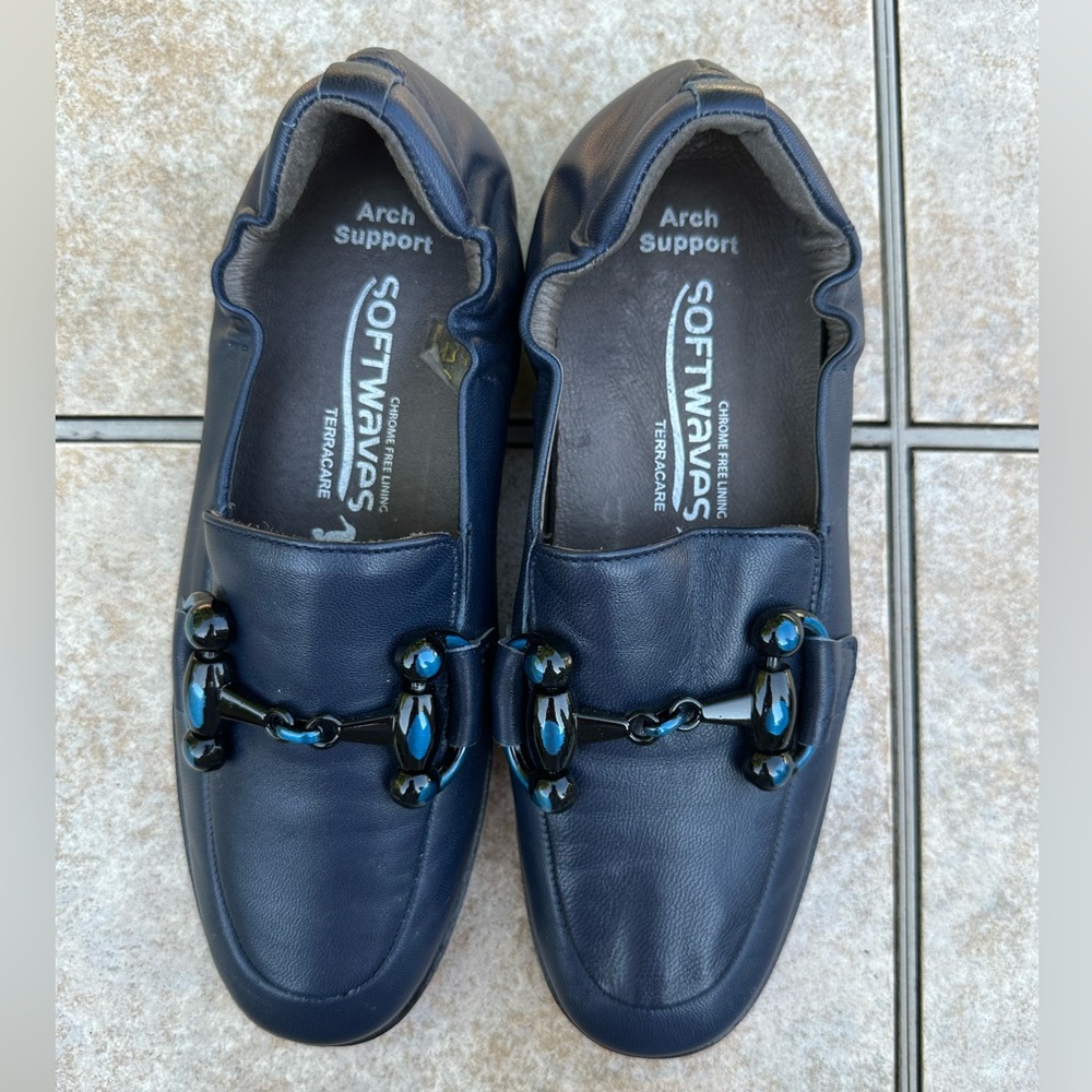 Softwaves Navy Leather Loafer - image 4